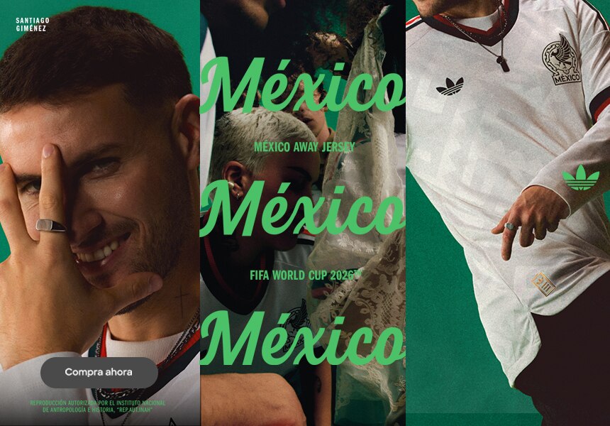 México Away Jersey. FIFA World Cup 2026. Logo de adidas. Reproducción autorizada por el Instituto Nacional de Antropología e Historia. Pulsa aquí para estrenar tu jersey.