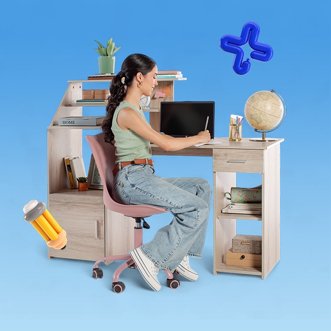 Sillas y escritorios. Pulsa aquí para conocer los diferentes modelos.