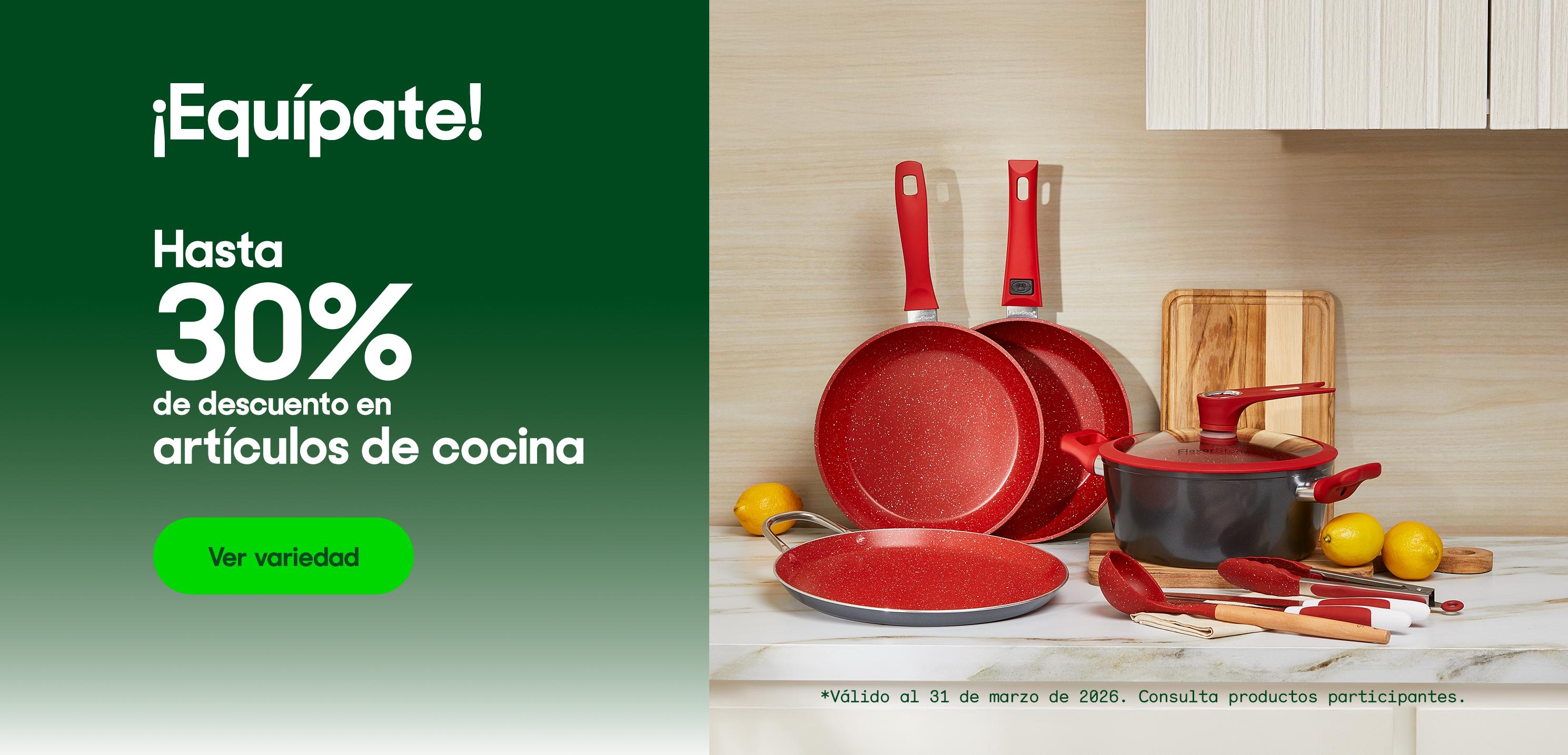 ¡Equípate! Hasta 30% de descuento en artículos de cocina. Pulsa aquí para ver variedad.