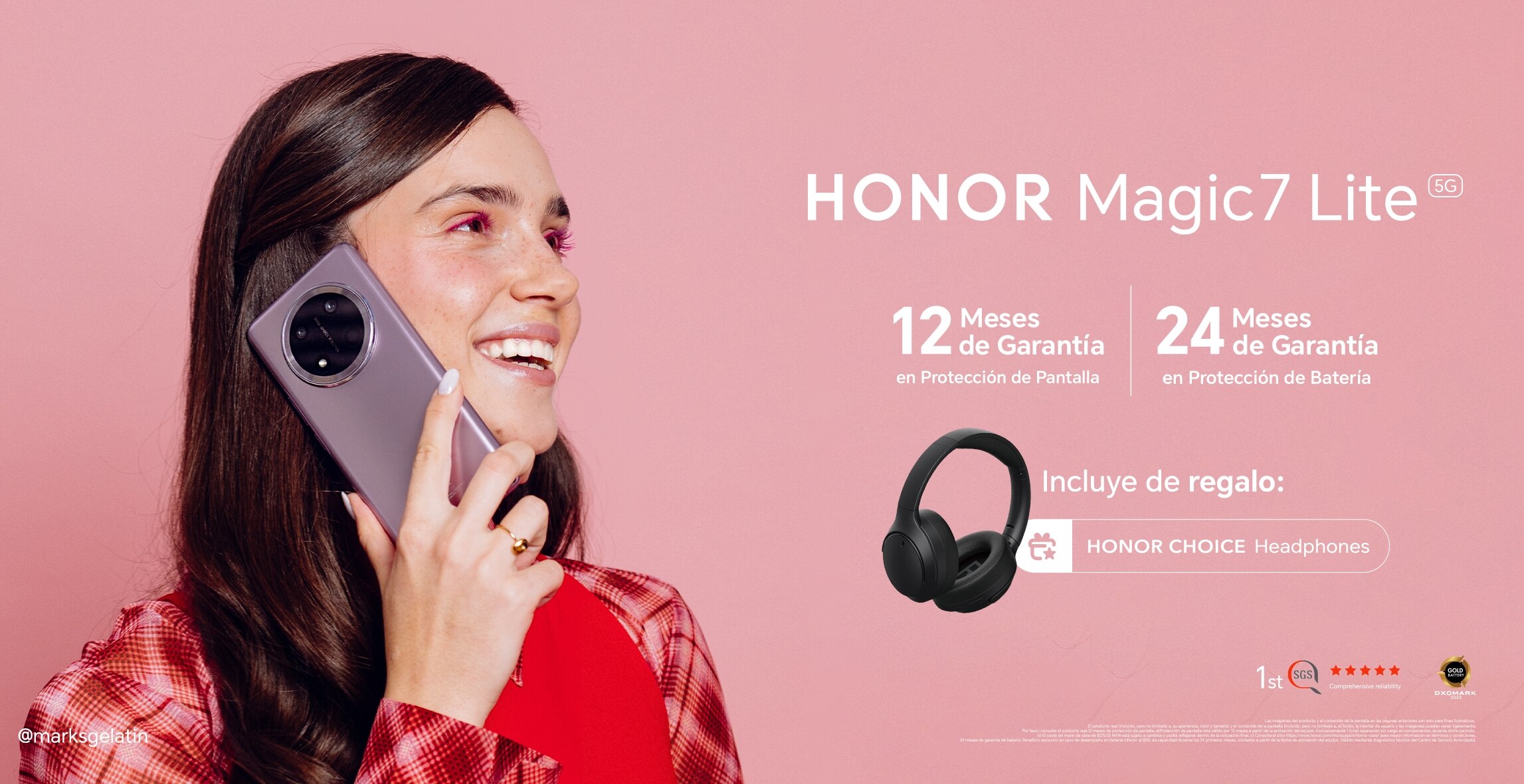 HONOR Magic7 Lite. 12 meses de garantía en protección de pantalla y 24 meses de garantía en protección de batería. Incluye auriculares Honor Choice de regalo. Pulsa aquí para ver más. 