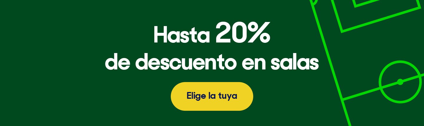 Hasta 20% de descuento en salas. Pulsa aquí para elegir.