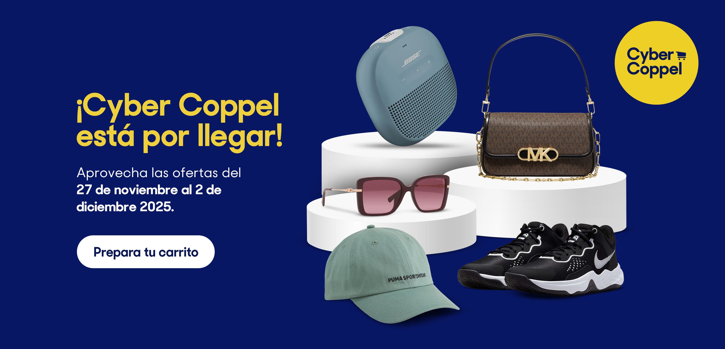 ¡Cyber Coppel está por llegar! Aprovecha las ofertas del 27 de noviembre al 2 de diciembre 2025. Pulsa aquí para preparar tu carrito.