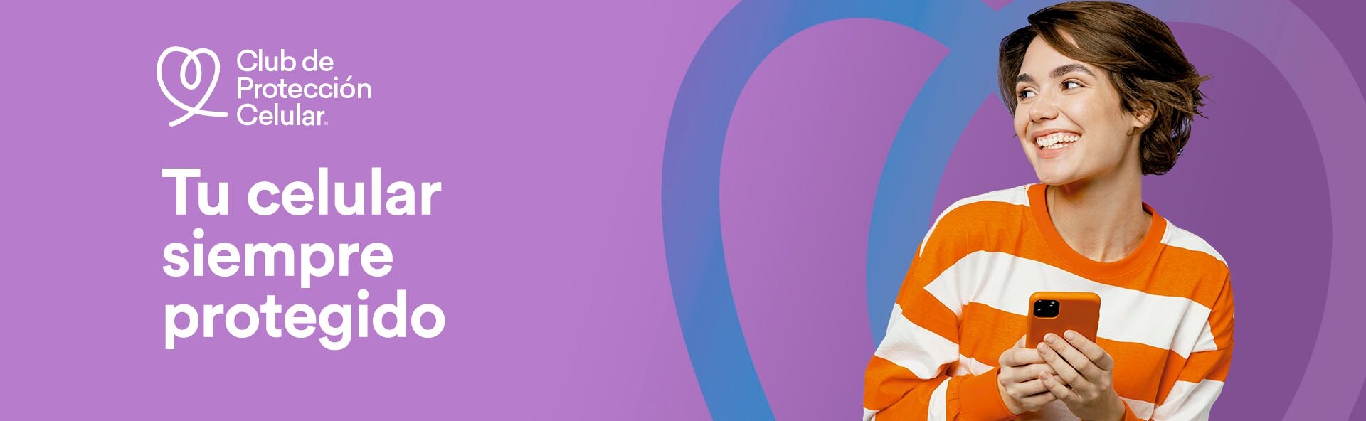 Foto de una mujer feliz con su celular. Club de Protección Celular. Tu celular siempre protegido.