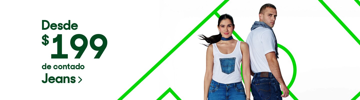 Jeans desde 199 pesos de contado. Pulsa aquí para elegir.