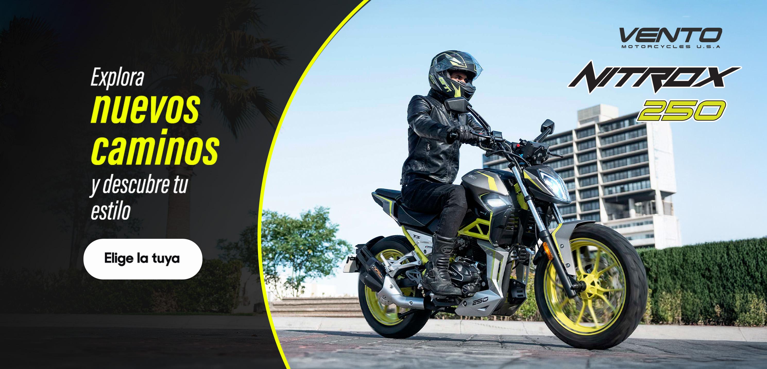 Vento. Nitrox 250. Explora nuevos caminos y descubre tu estilo. Pulsa aquí para elegir tu moto.